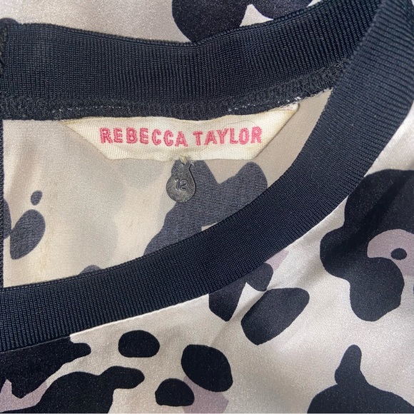 Rebecca Taylor Silk Cow Print Dress Size 12 - Picture 2 of 5